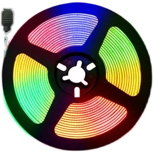 cob灯带 dc12v 无光斑高密亮度l 超薄七彩汽车 rgb氛围声控灯条
