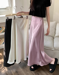 紫色缎面垂感半身裙女夏季丝绸裙子高腰包臀鱼尾裙高级感长裙半裙