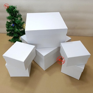 50cm超大正方形白色纯色商务礼品盒圣诞节堆头篮球零食包装盒定制