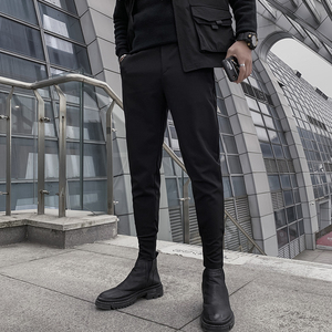 精神小伙休闲西裤男韩版潮流春秋季搭配马丁鞋小脚裤子帅气束脚裤