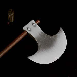 1/6古代兵器 长柄宣花斧三板斧李逵双板斧12寸兵人武器模型