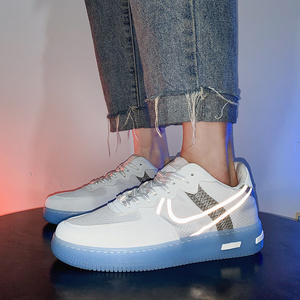 高乔耐克洛蒂莆田aj男鞋空军一号air force1冰蓝骨白帆布解构板鞋