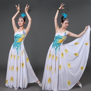孔雀舞演出服女2017春季新款傣族成人表演服少数民族舞蹈服装修身