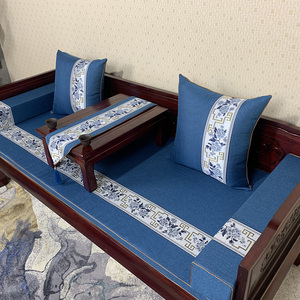 罗汉床坐垫子五件套中式红木沙发坐垫粽垫防滑可拆洗坐垫布套定做
