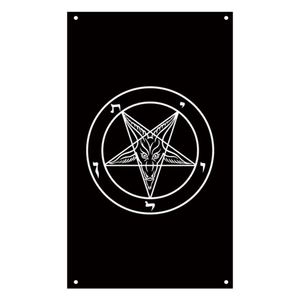 撒旦挂旗 黑金属五芒星恶魔宗教旗帜横竖版