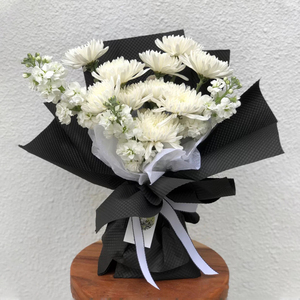 清明节白菊花手提篮花束扫墓祭奠上坟同城鲜花速递南京苏州配送花