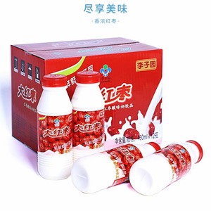李子园大红枣风味酸味牛奶饮品早餐奶450ml*12大瓶整箱