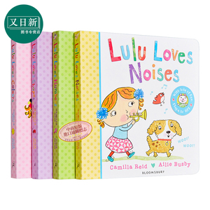 Lulu系列我爱露露绘本 幼儿启蒙认知翻翻书4册 Lulu Loves Noises/Colours/Shapes/Numbers 纸板书 英文原版 2-6岁