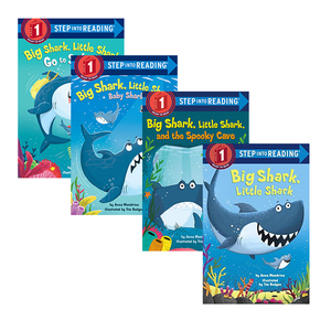 Step into Reading 兰登阅读进阶1 大鲨鱼小鲨鱼系列4册 Big Shark Little Shark 英文原版 儿童分级阅读英语启蒙