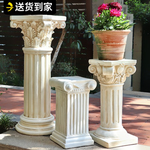 石膏罗马柱展示台底座树脂花园庭院花盆婚庆道具摆件欧式罗马柱