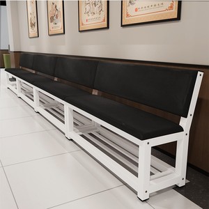 100人付款淘宝软包长条椅带鞋架靠背长条凳商场休息长凳子皮质沙发