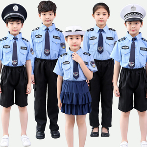 儿童警察服幼儿园小交警舞台演出服六一节日舞蹈男童女童表演警服