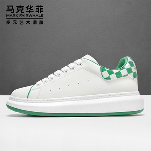 马克华菲麦昆小白鞋2022年夏季新款高/版本男鞋厚底增高休闲板鞋