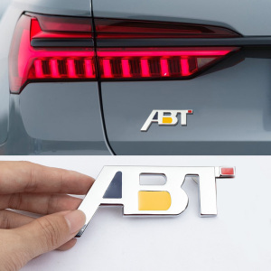 奥迪a4la6l大众改装abt金属车标铁高尔夫7新速腾polo迈腾cc中网标