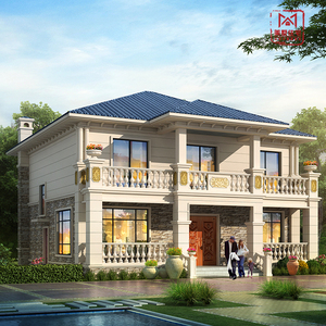 图纸二层经典欧式房屋简约大方全套效果施工图纸美墅住宅商城398