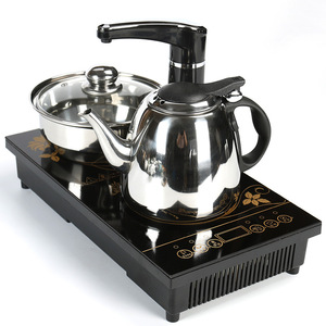 美的生活自动上水电茶炉功夫茶具茶盘套装配件烧水壶四合一镶嵌平