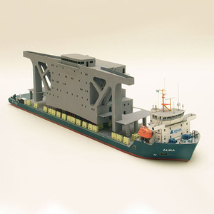 diy纸模型1:250波兰aura号重货半潜船 轮船手工纸艺船模剪纸折纸