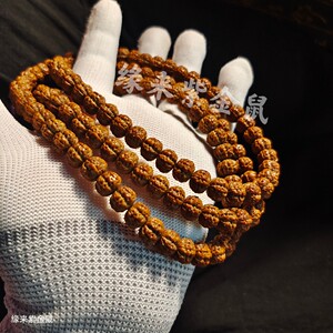 缘来紫金鼠实心雕刻小金刚菩提脖挂108颗招财鼠菩提长串脖挂