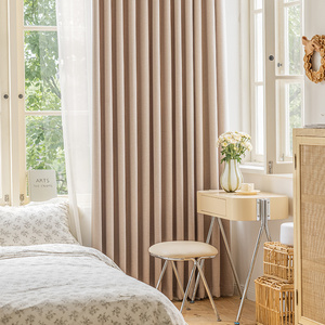 咖色窗帘拼色