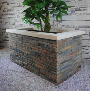 玻璃钢大花盆大号长方形户外别墅庭院田园装饰种植仿石头长条花箱