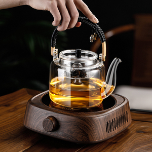 98同款货源飞来的鱼2014淘宝金灶泡茶壶耐高温玻璃内胆可拆洗飘逸