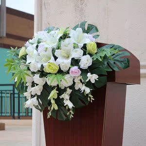 吧台主持开张桌摆悬挂花草讲台花仿真花挂钩下垂会议桌花用花支架