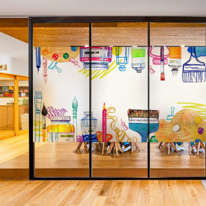 幼儿园玻璃门磨砂膜