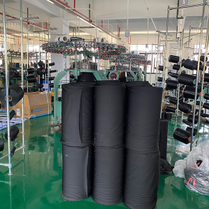 现货 1*1圆机罗纹布 领口袖口螺纹布 涤纶针织面料 全涤罗纹布料