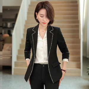 气质女神范时尚面试小西装职业套装女西服高端商务开会工作服正装