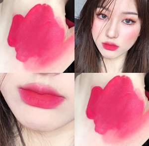 女团桃粉色玫粉色玫红色火龙果色梅子色龙女色口红唇釉哑光孕妇