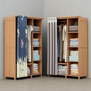 结实耐楠竹子简易布衣柜出租房屋家用卧室经济型组装收纳柜子衣橱
