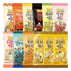 韩国进口HBAF芭蜂蜂蜜黄油扁桃仁腰果芥末汤姆农场坚果小包装零食