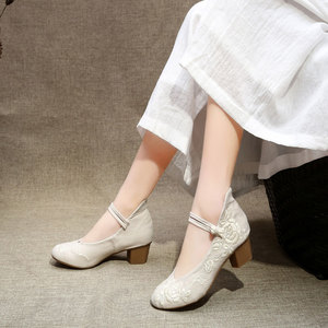 民国风鞋子女文艺复古配旗袍的鞋百搭中国风中式女鞋秋季汉服古风