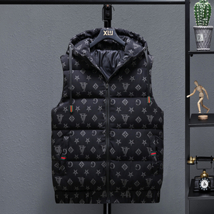 利登阿玛尼冬季男装保暖连帽马甲男背心棉坎肩无袖外套levЕlvЕ