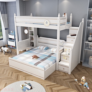 高低床多功能组合床成人双层床1米8上下床子母床交错式小户型大人