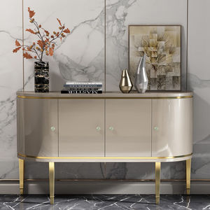 玄关柜简约现代轻奢风入户门正对鞋柜一体进门的意式半弧形装饰