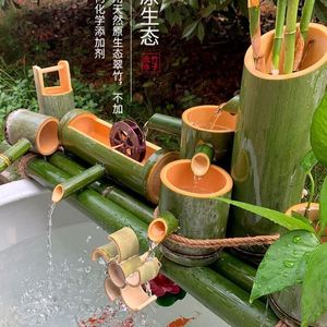 水循环流水器圆形鱼盆缸循环流水自动造景摆件z套装过滤静音流水