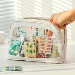 便携药品收纳包旅行随身透明密封常备药物盒儿童应急袋户外医药袋