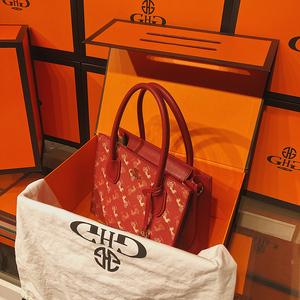 香港ghg 大牌奢侈品红色小众结婚新娘高级感订婚包包女手提托特包