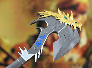 穿越cf武器模型 冰龙手斧战斧 冰龙屠龙 合金玩具模型挂件