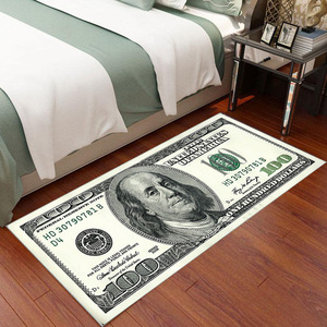 美元床边地毯卧室个性创意美金钞票床前毯主卧床边垫男生房间地垫