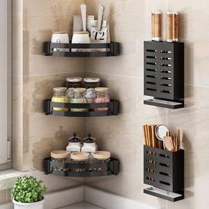 三角置物架厨房收纳放锅架子夹缝落地多层墙角转角厨具盆架3人付款32