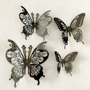 006人付款淘宝不锈钢立体蝴蝶墙贴燕尾蝶镂空铁蝴蝶儿童