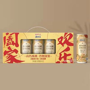 可口可乐粗粮王高钙核桃美人红豆谷物浓浆粗粮饮料240ml*12罐礼盒