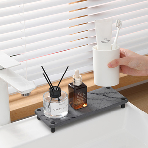 硅藻泥浴室置物垫架吸水速干卫生间洗手台面杯子植物架托盘