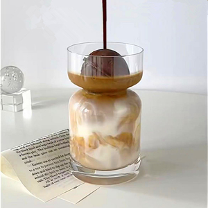 土星咖啡杯创意时光沙漏杯博主同款冰拿铁美式玻璃果汁奶茶冷饮料