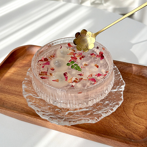 网红餐厅玻璃甜品碗碟套装糖水雪糕酸奶碗燕窝小吃碗绵绵冰碗精致