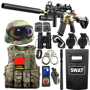 儿童小警察玩具枪可发射软弹枪迷彩套装马甲头盔男孩特警装备玩具