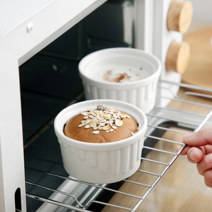 日式家用耐高温白瓷小烤盅舒芙蕾陶瓷烤碗烤箱烘焙模具甜品布丁杯