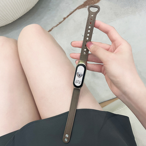 5通用双钉反扣皮革制男女潮个性替换带三四五六代定制小众亲肤手腕带 